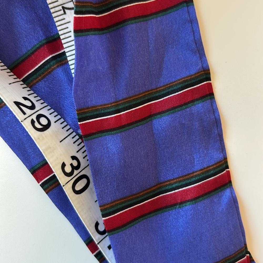 100% Silk | Vintage Blue Striped Twilly Scarf - Picture 5 of 5